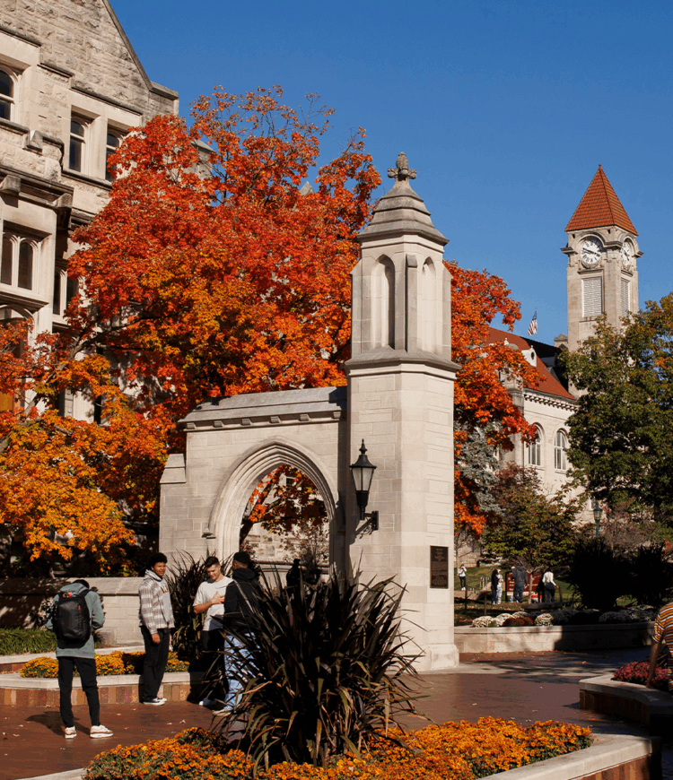 The Sample Gates are pictured on a fall day at IU Bloomington on Thursday, Oct. 24, 2024.