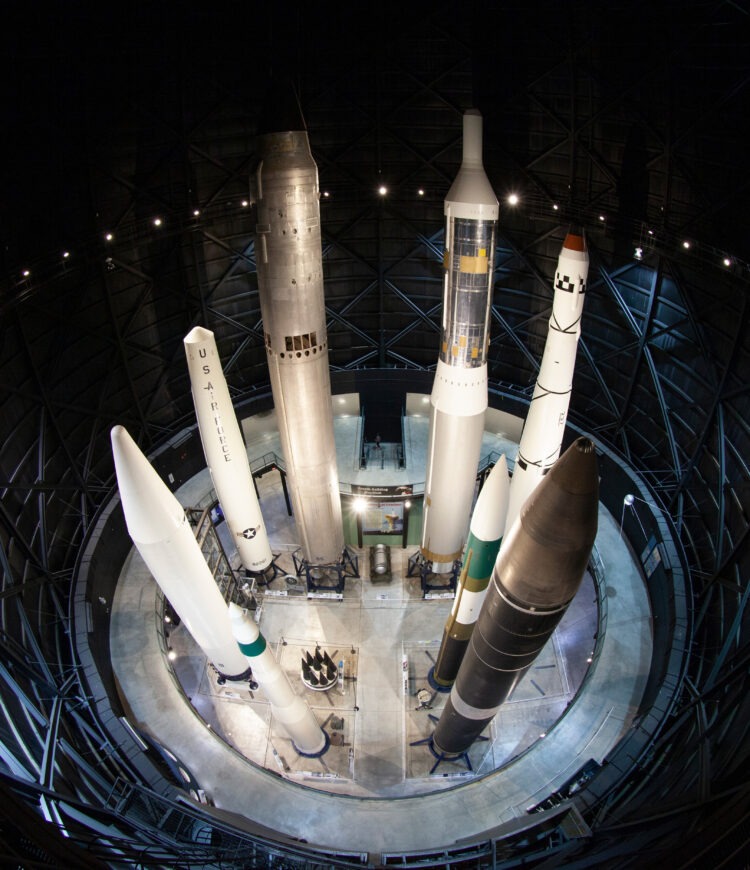 an array of nuclear warhead missiles