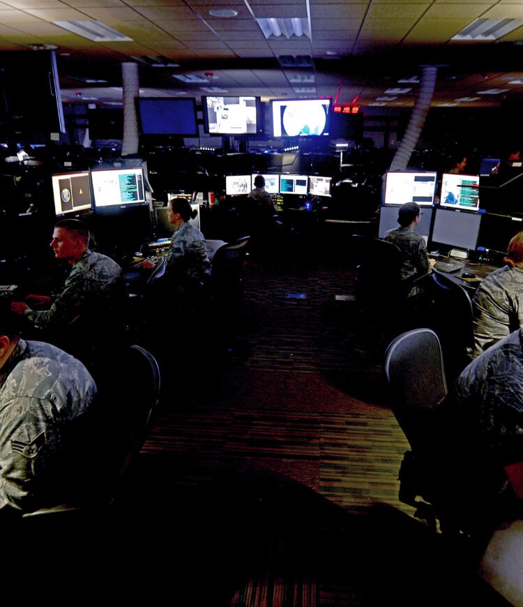 A team with members from the Digital Directorate, Air Force Research Laboratory and Air Combat Command worked together to use artificial intelligence and machine learning to improve processes for DCGS analysts. (U.S. Air Force)
