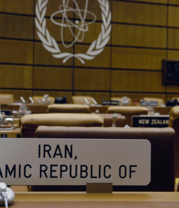 A nameplate reading "Islamic Republic of Iran."