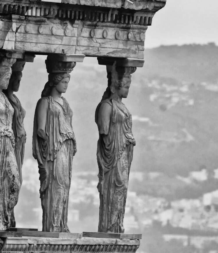 On the northern side of Acropolis rock stands the Erechtheion, the last of the buildings that were built during Pericles' era. It was built during the Peloponnesian war, between 421 and 406 BC.